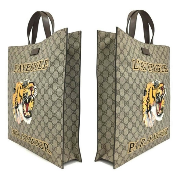 GUCCI Supreme Tiger Patch/laptop/Office/Tote Bag - Picture 3 of 9